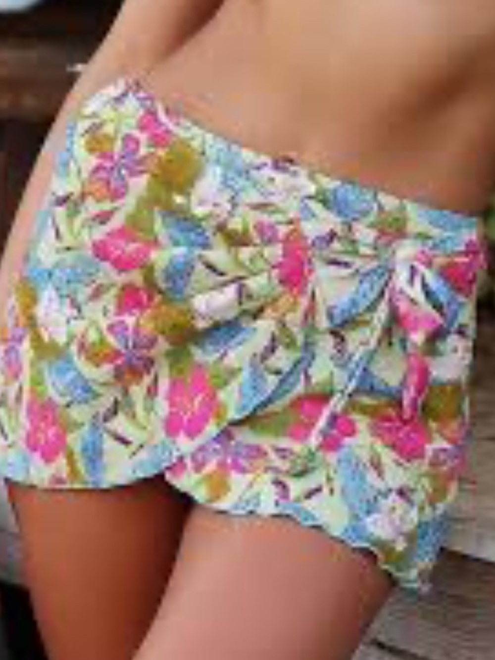 Free People Floral Wrap Mini Skort